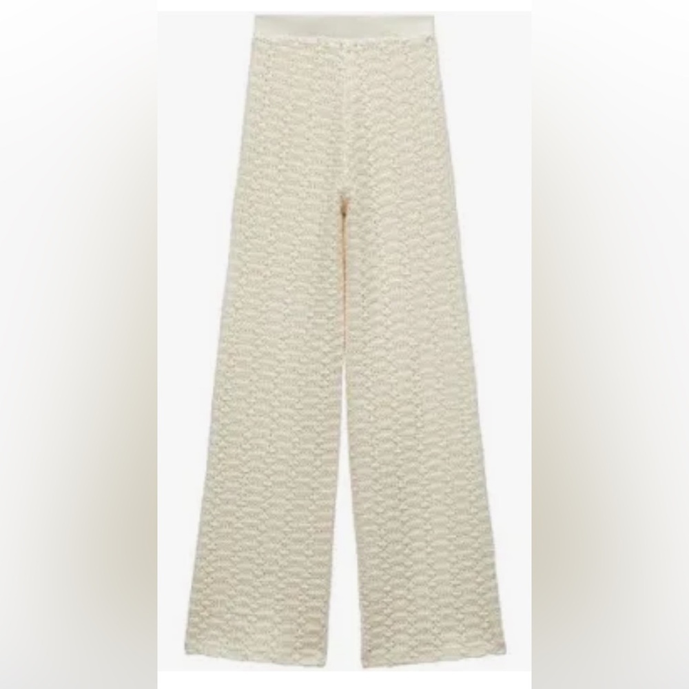 Zara crochet beach pants in cream